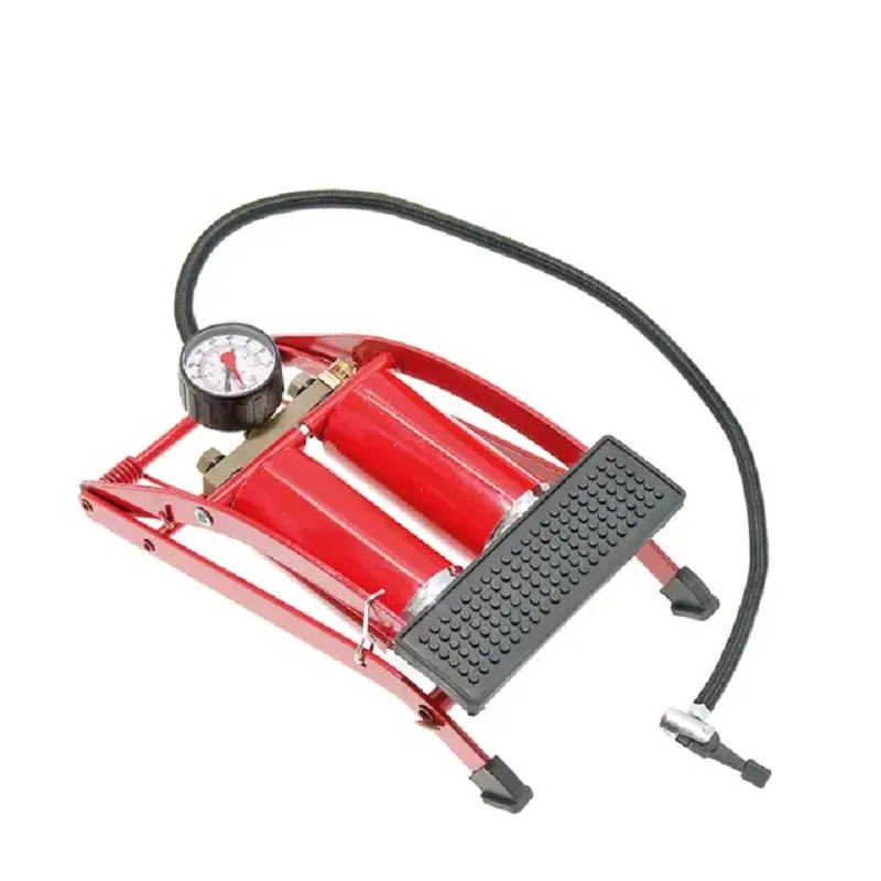 ダブルシリンダー正確な圧力ゲージバイクフットポンプポータブルフットエアフロアポンプバイク車自転車オートバイ用 (48300004/48300008)